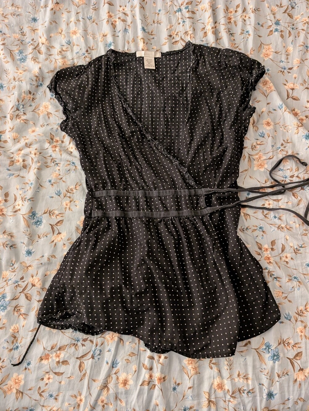 Charlotte Russe Polka Dot Tie Top